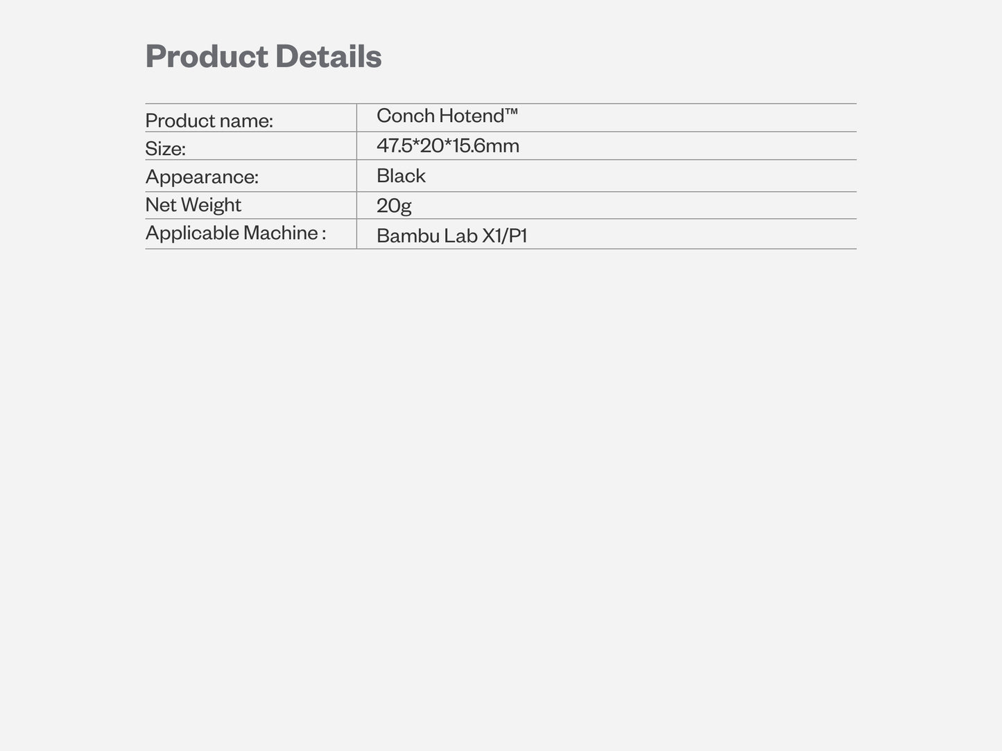 Phaetus Conch Hotend P1/X1 series