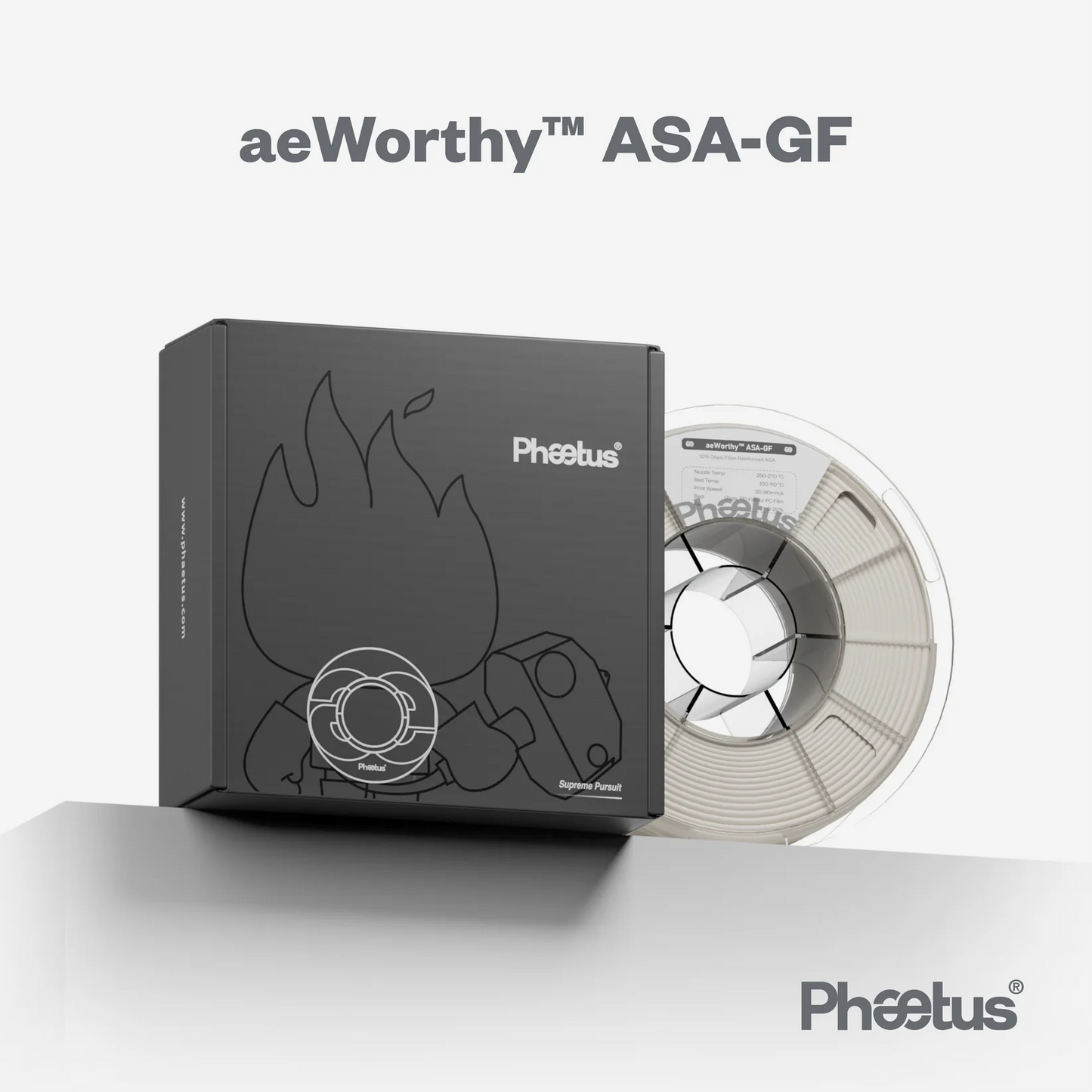 Phaetus aeWorthy ASA-GF 3D Printer Filament Glass Filled ASA 1.75mm 1kg