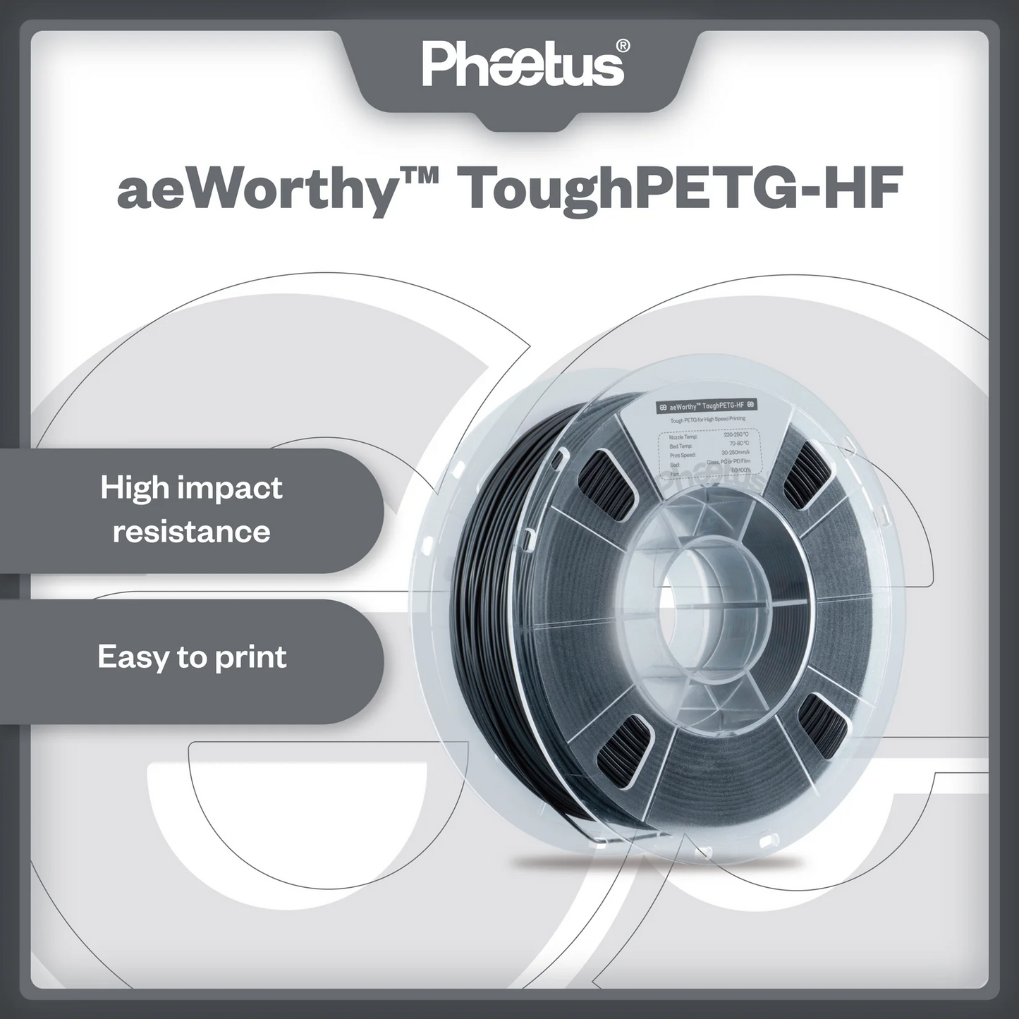 Phaetus aeWorthy ToughPETG-HF 3D Printer Filament PETG 1.75mm 1kg