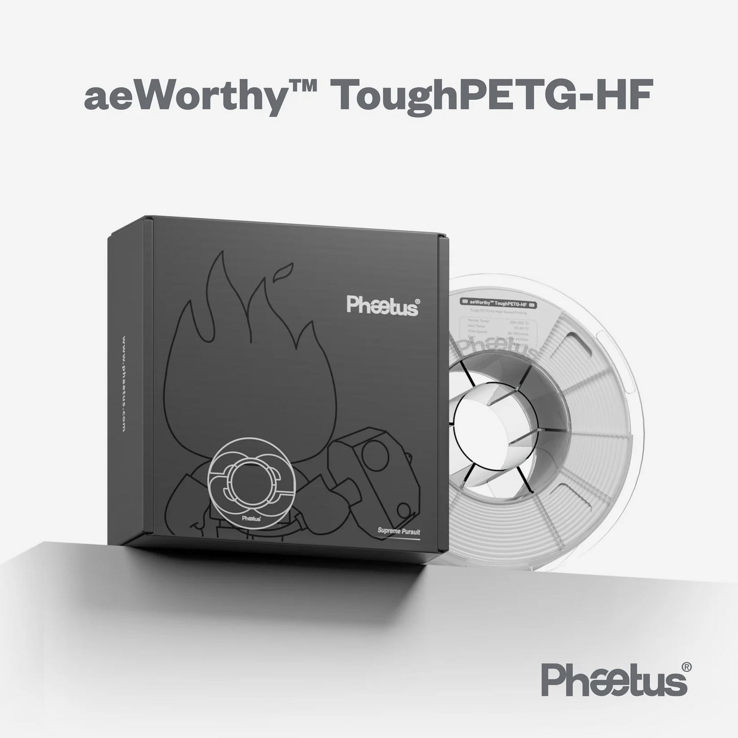 Phaetus aeWorthy ToughPETG-HF 3D Printer Filament PETG 1.75mm 1kg