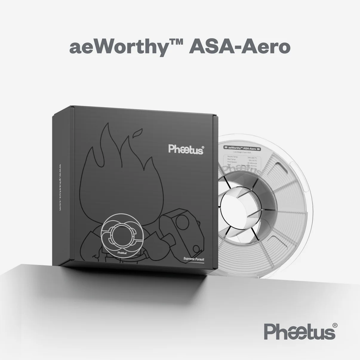 Phaetus aeWorthy ASA-Aero 3D Printer Filament 1.75mm 1kg