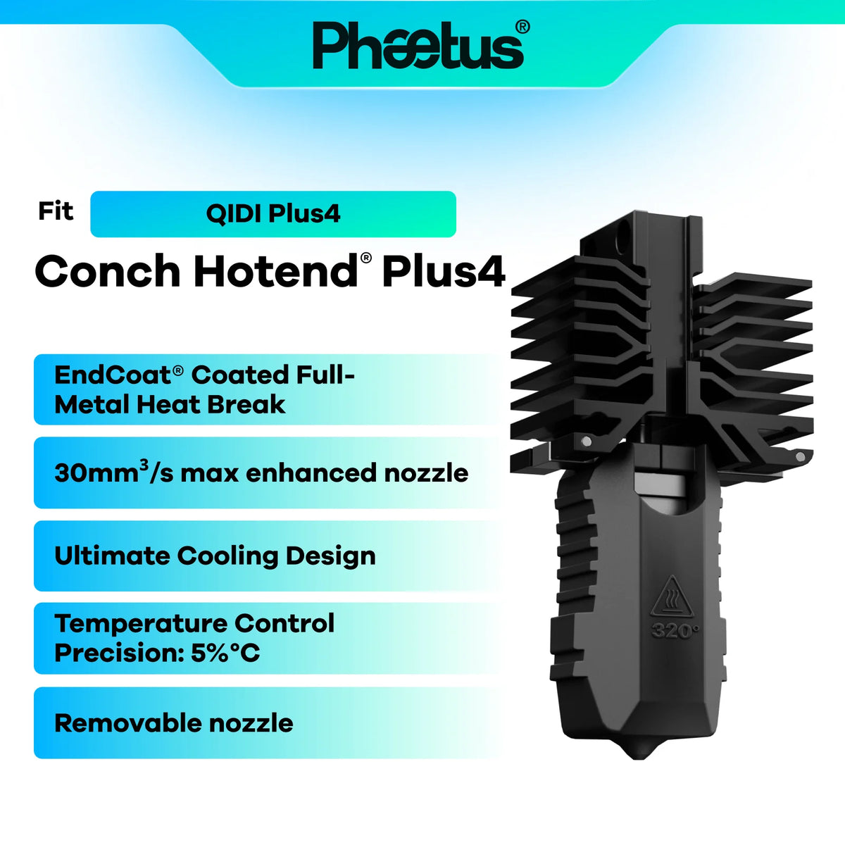Phaetus Conch Hotend for QIDI Plus4