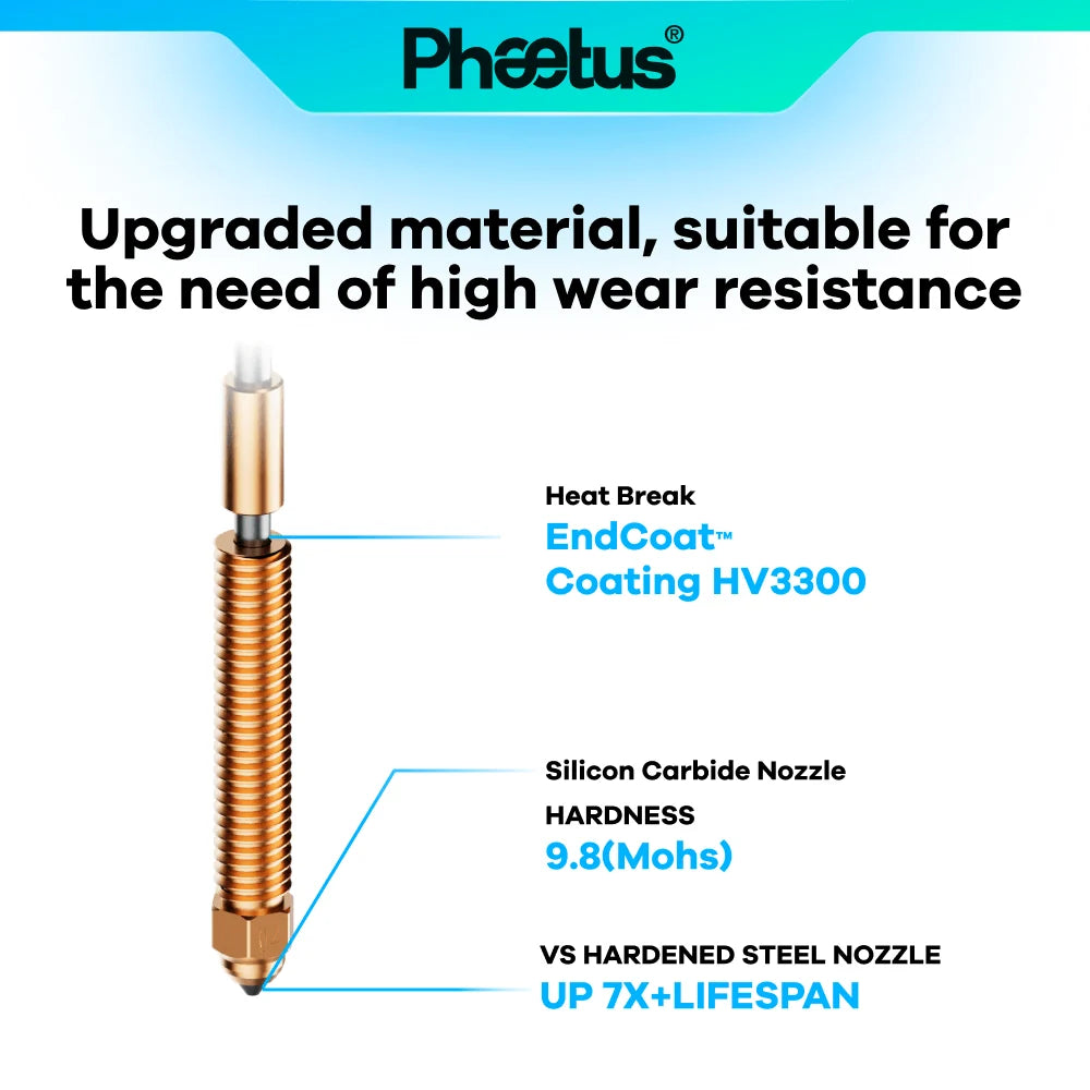 Phaetus Silicon Carbide Nozzle for Creality K2 Plus